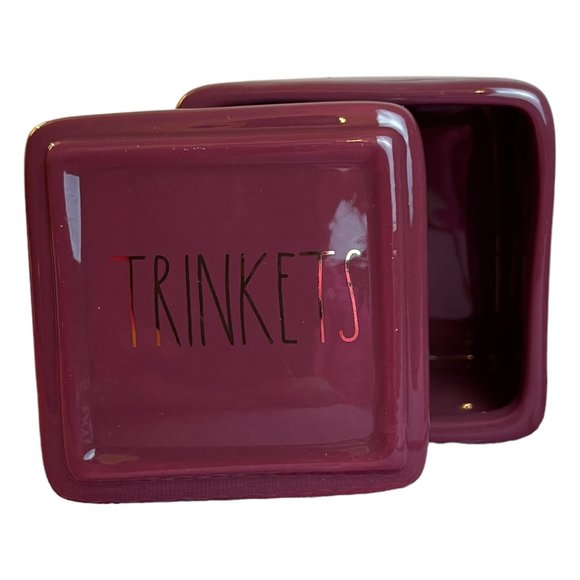 RAE DUNN Set of 2 Jewelry Boxes - Trinkets and Treasures Ceramic Box Set NEW - Picture 8 of 16